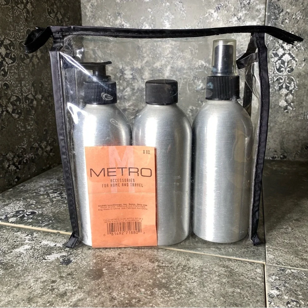 Travel Containers Set 3 Piece Aluminum Bottles